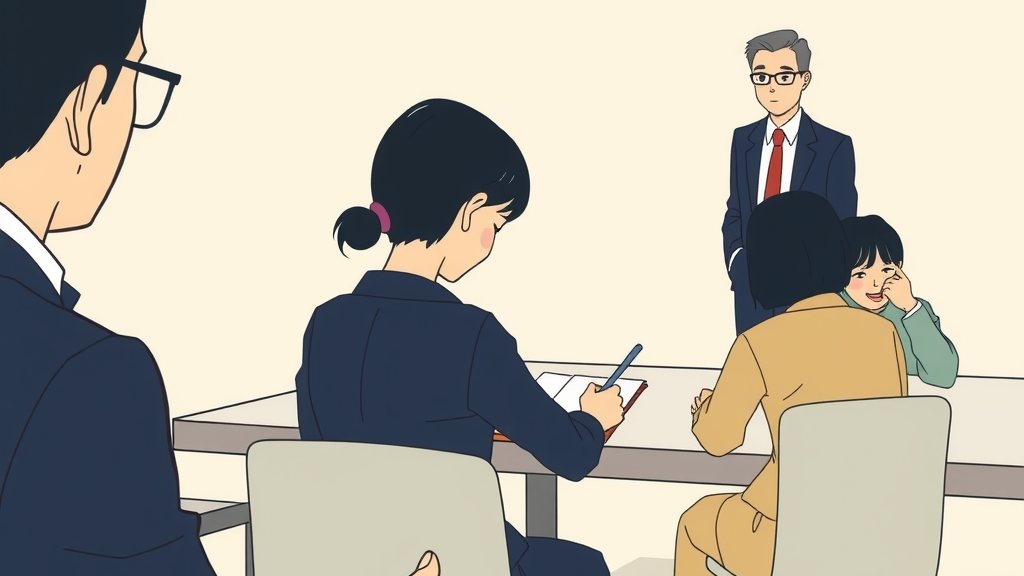 会議で発言できず、押し黙る若手社員